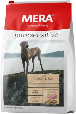 Сухой корм для собак Mera Pure Sensitive, индейка, с рисом 