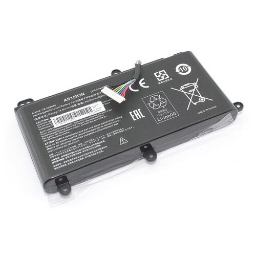 аккумуляторная батарея для ноутбука acer gx21 71 as15b3n 14 8v 5700mah черная Аккумуляторная батарея Amperin для Acer Predator 17 G9-791 (AS15B3N) 14.8V 4400mAh OEM 087678