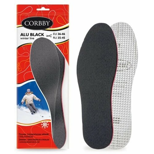 Corbby Стельки ALU BLACK, трехслойные с фольгой, безразмерные/