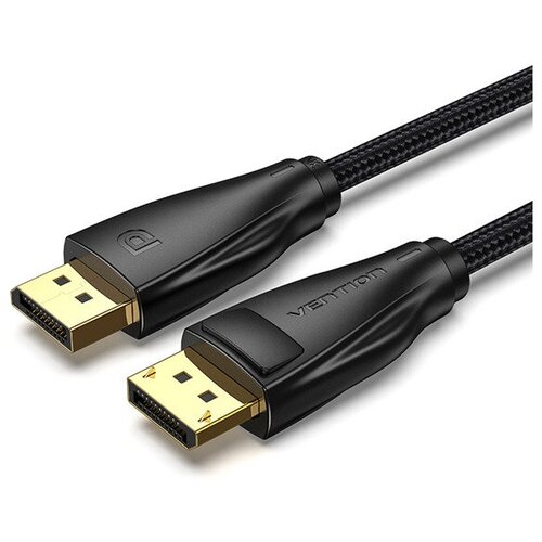 Vention Display Port Male to Display Port Male Cable 1M Cotton Braided Black переходник vention usb 3 0 a male to c male cable 2m black pvc type cozbh