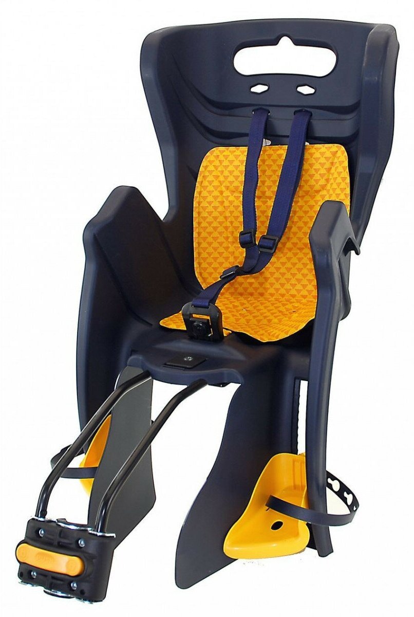 Детское кресло BELLELLI LITTLE DUCK, до 22 кг, на подсед. штырь, темно-синее с желтой накладной