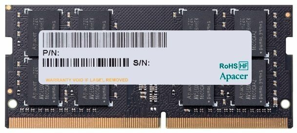 Оперативная память для ноутбука Apacer AS04GGB26CQTBGH SO-DIMM 4Gb DDR4 2666 MHz AS04GGB26CQTBGH