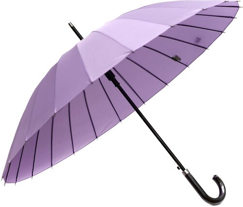 Зонт-трость полуавтомат, 2 сложения, купол 105 см, 24 спиц, система «антиветер», чехол в комплекте, для женщин, фиолетовый