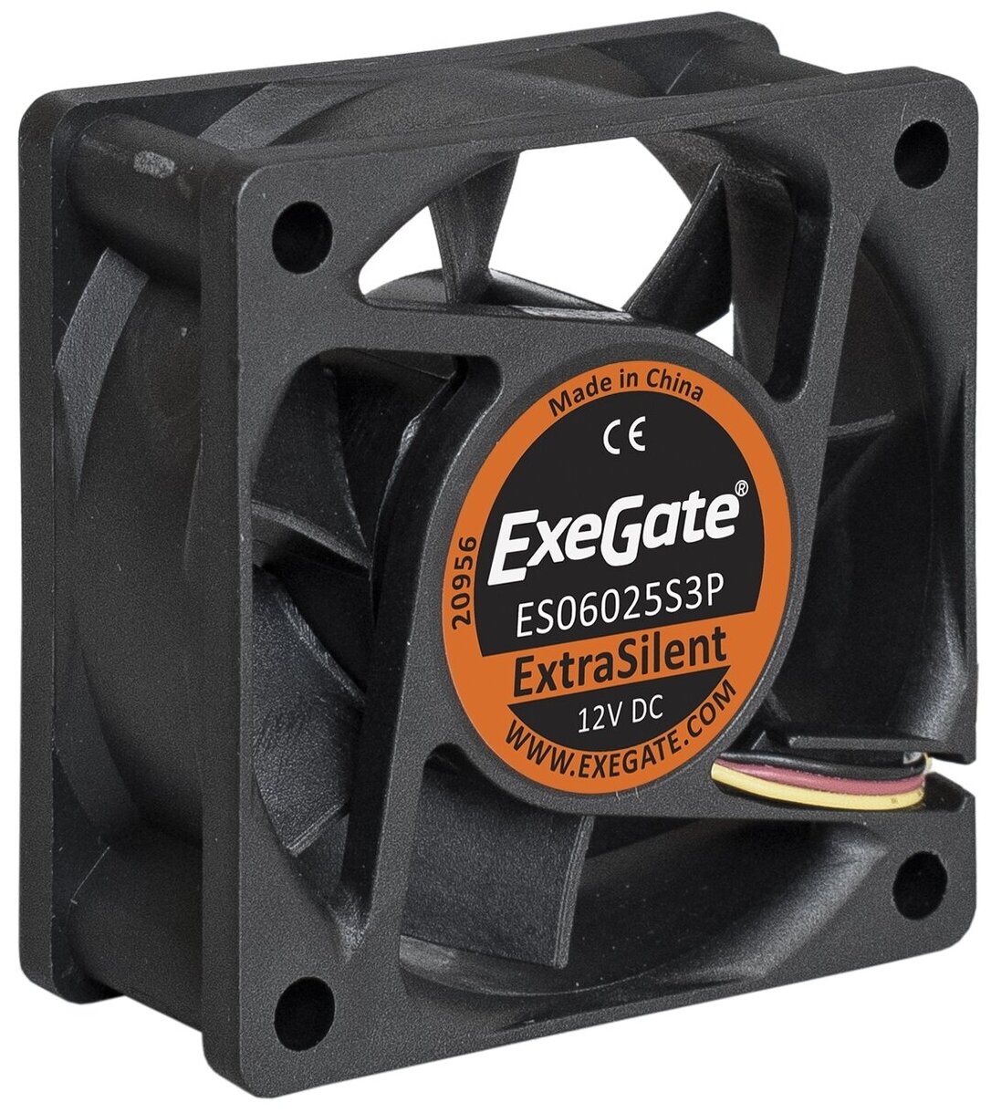 Вентилятор для корпуса Exegate ExtraSilent ES06025S3P 60x60x25 мм 3pin 2500RPM 22dBA (EX283370RUS)