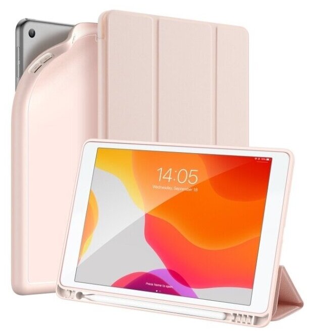 Чехол книжка Dux Ducis для iPad 7 10.2" (2019) Osom series розовый