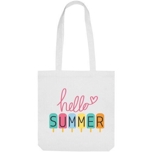 термосумка с каркасом hello summer 16л Сумка шоппер Us Basic, белый