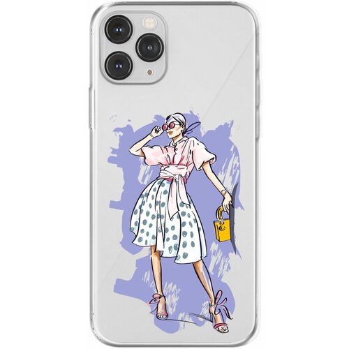 Силиконовый чехол Mcover для Apple iPhone 11 Pro с рисунком Девушка в платье силиконовый чехол mcover для apple iphone 11 pro с рисунком девушка и сладкое