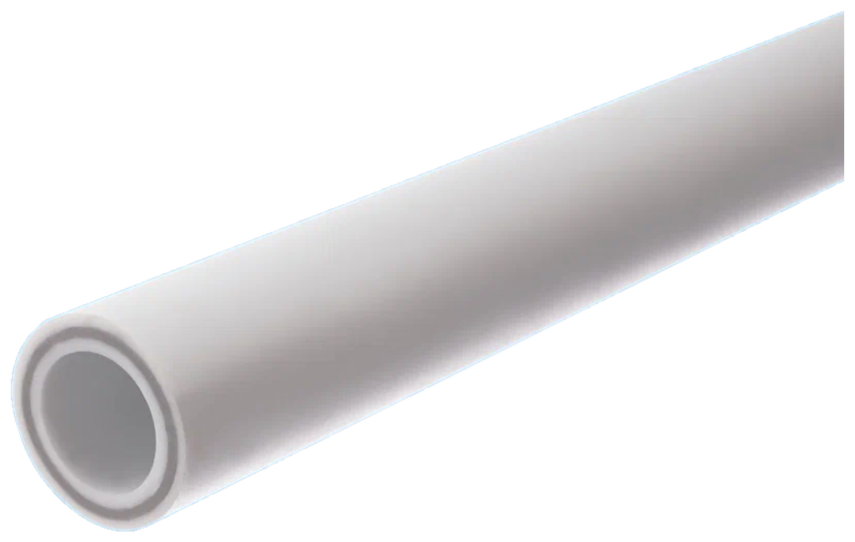 Труба PP-R полипропиленовая для водоснабжения отопления ППР RTP PN25 SDR 6 армированная стекловолокном 2м (цвет слоя - серый) 32мм