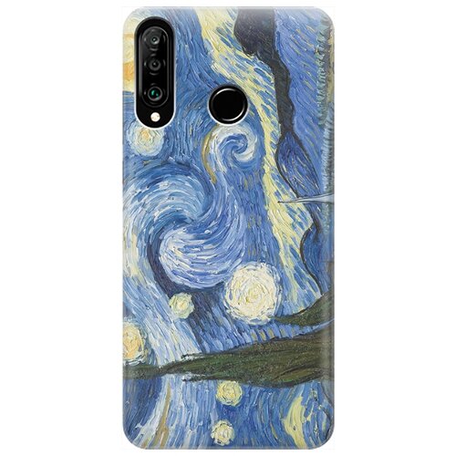 фото Ультратонкий силиконовый чехол-накладка для huawei p30 lite / honor 20s / honor 20 lite с принтом "звездная ночь" gosso