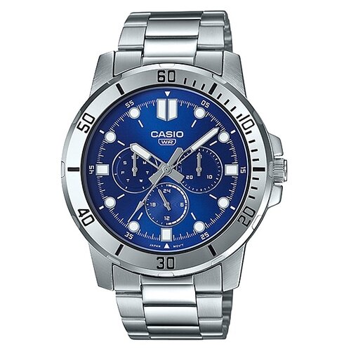 Наручные часы CASIO Collection MTP-VD300D-2E, серебряный, синий