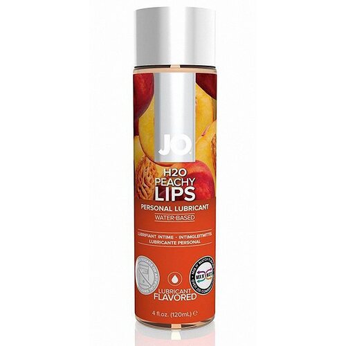 Лубрикант на водной основе с ароматом персика JO Flavored Peachy Lips - 120 мл. одноразовый вкусовой лубрикант со вкусом клубники jo flavored strawberry kiss 10 мл