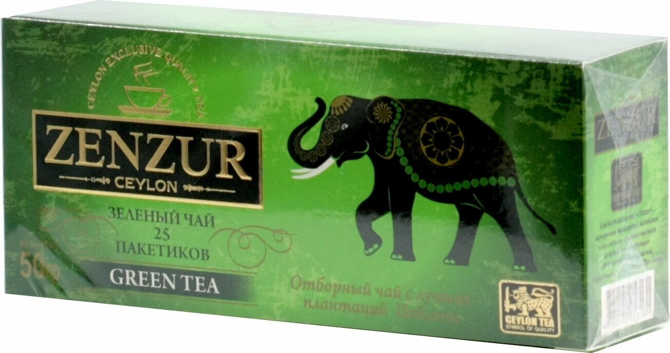 Чай Zenzur зеленый Green tea 25 пакетов, 3 шт. - фотография № 2