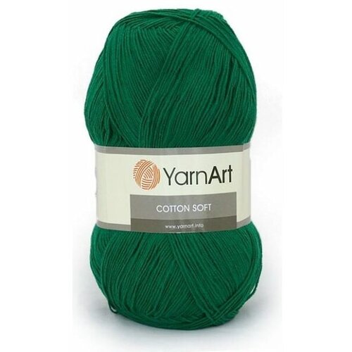 фото Пряжа yarnart cotton soft изумруд (52), 55%хлопок/45%полиакрил, 600м, 100г, 5шт