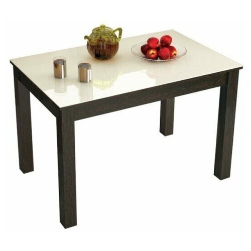 Стол обеденный нераскладной «Норман» Лакобель ваниль/Венге (1100х700) Тэкс