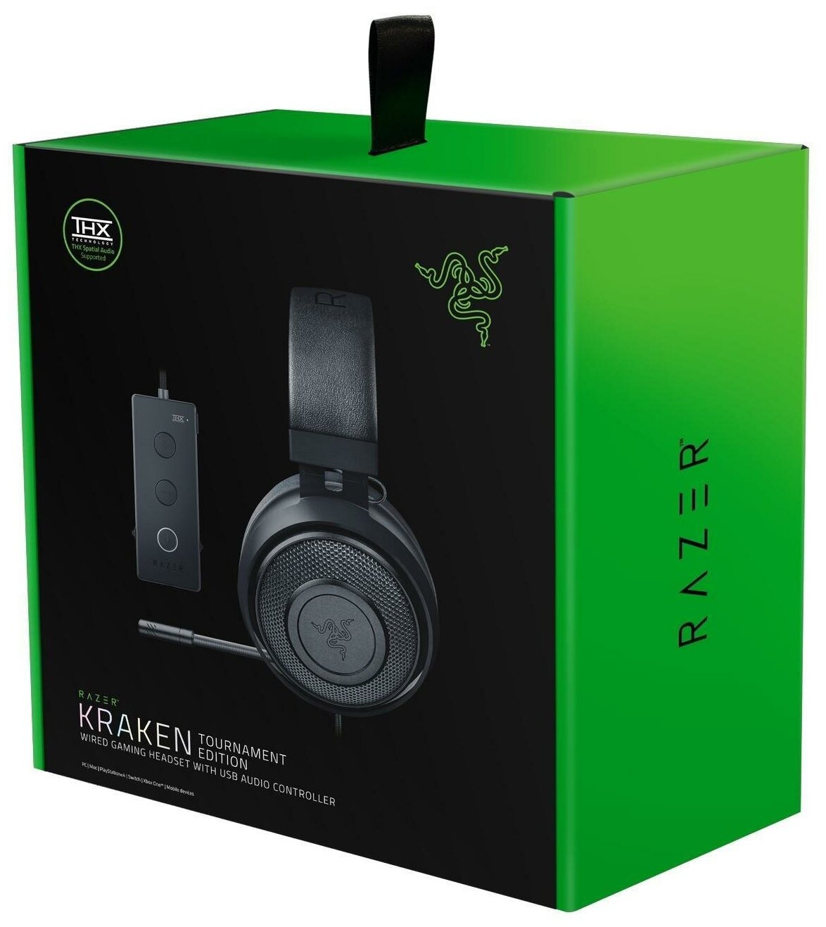 Гарнитура игровая RAZER Kraken Tournament, для компьютера, мониторные, черный [rz04-02051000-r3m1]