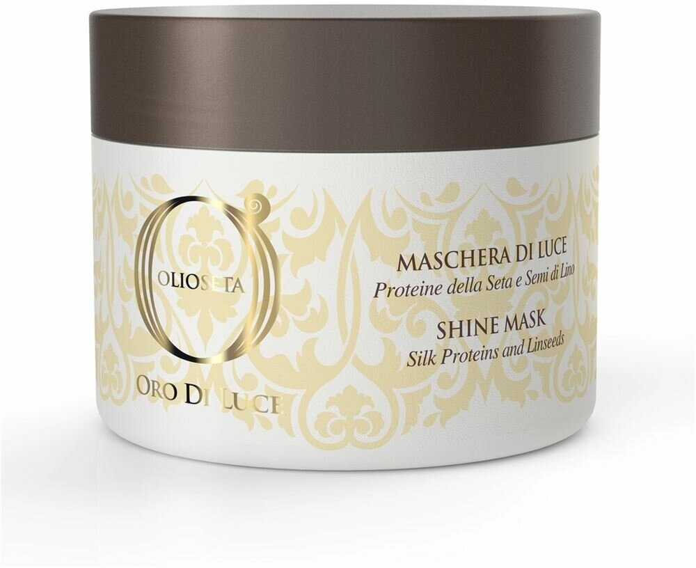 Маска для волос Barex Olioseta Oro Di Luce Olioseta Oro Di Luce Shine Mask, Маска-блеск с протеинами шёлка и семенем льна, 200 мл