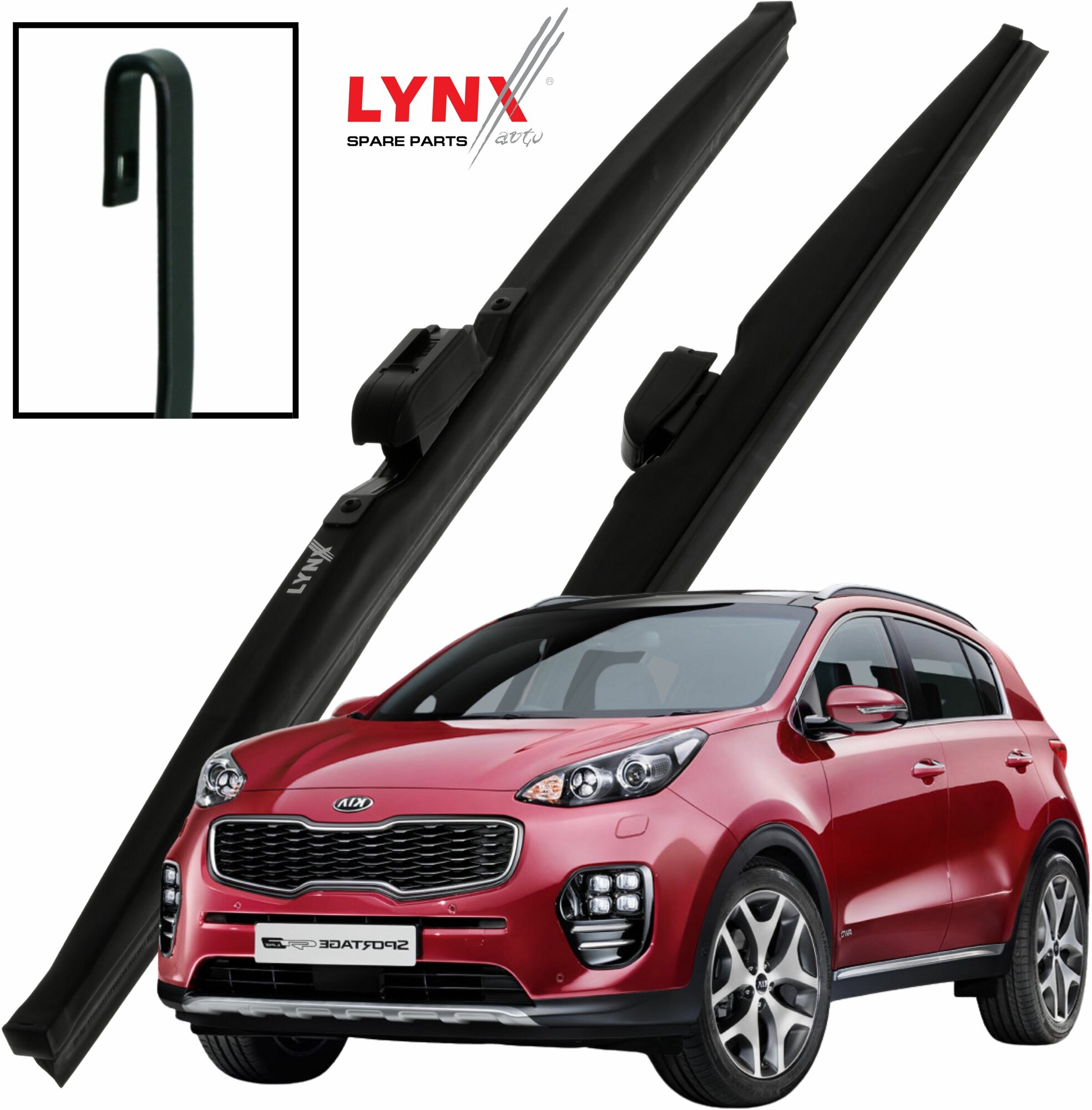 Дворники Kia Sportage (4) QL / Киа Спортейдж 2016 2017 2018 2019 Щетки стеклоочистителя зимние LYNXauto к-т 2шт, 650мм-400мм