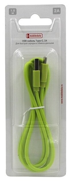 Кабель USB 2.0 - Type-C, зеленый, 1.0 м, Mobiledata