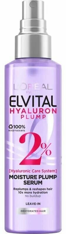 Увлажняющая несмываемая сыворотка для волос LOral Paris Elvital Hyaluron Plump 150 мл (из Финляндии)