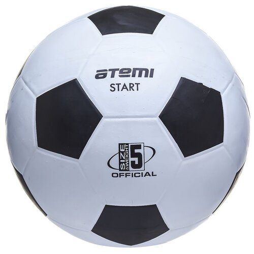 Мяч футбольный ATEMI START, резина, бел/чёрн, р.5, 32 п, окруж 68-71 (5)