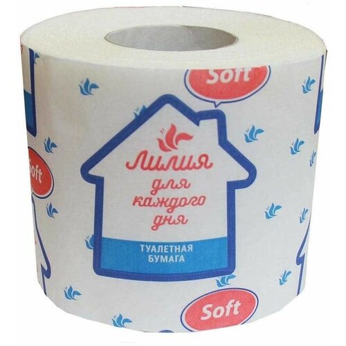 Туалетная бумага «Лилия» Soft 1 слой, 1 рулон