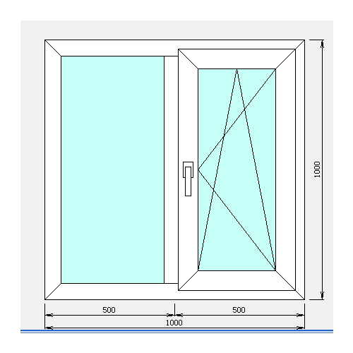 ПВХ окна ш1000*в1000 2стекла окно пластиковое пвх veka одностворчатое 1270x800 мм вxш правое поворотно откидное однокамерный стеклопакет белый белый