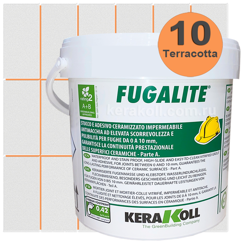 Kerakoll Fugalite Eco 10 Terracotta 3kg эпоксидная затирка для швов kerakoll fugalite eco 09 caramel 3kg эпоксидная затирка для швов