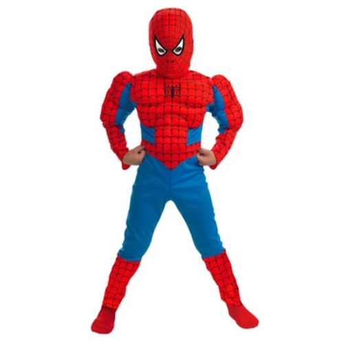 фото Детский карнавальный костюм и маска супергероя с мускулами (spider- man человек паук) размер m iqchina