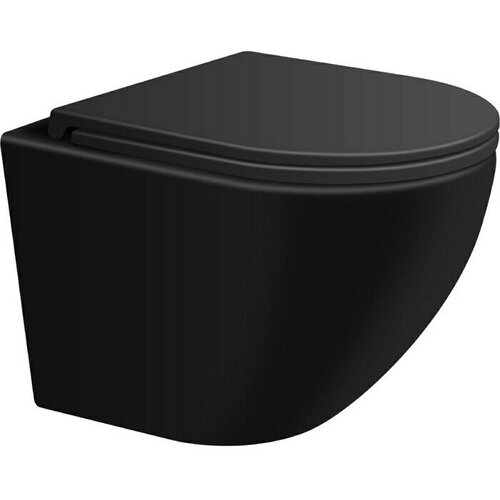 Унитаз подвесной безободковый Avimano Emotion с сиденьем микролифт, черный матовый (1000022)