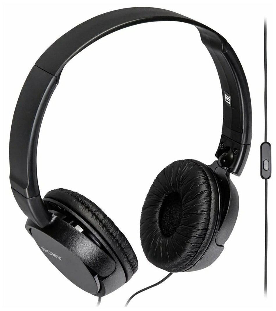 Наушники Sony MDR-ZX110AP, 3.5 мм, накладные, черный