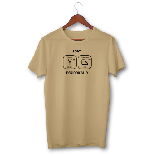 фото Футболка с принтом «yes» бежевая, размер l естьнюанс