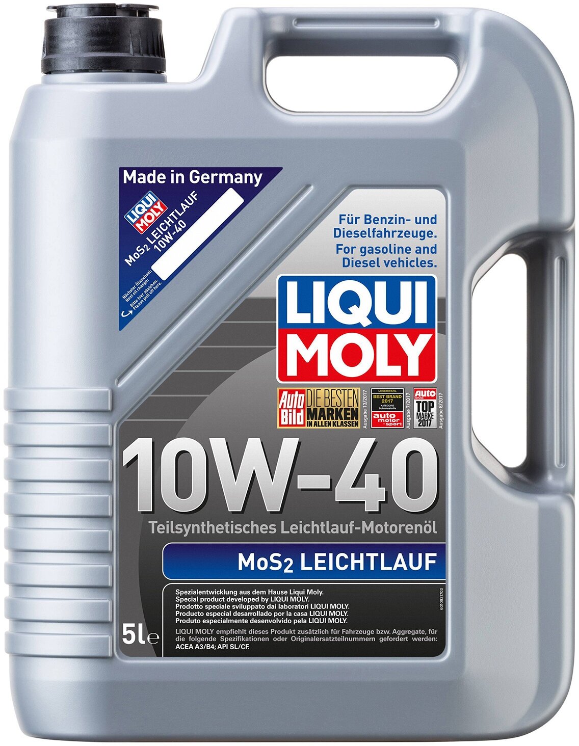 Масло моторное LIQUI MOLY MoS2 Leichtlauf 10W40 5л SL/CF