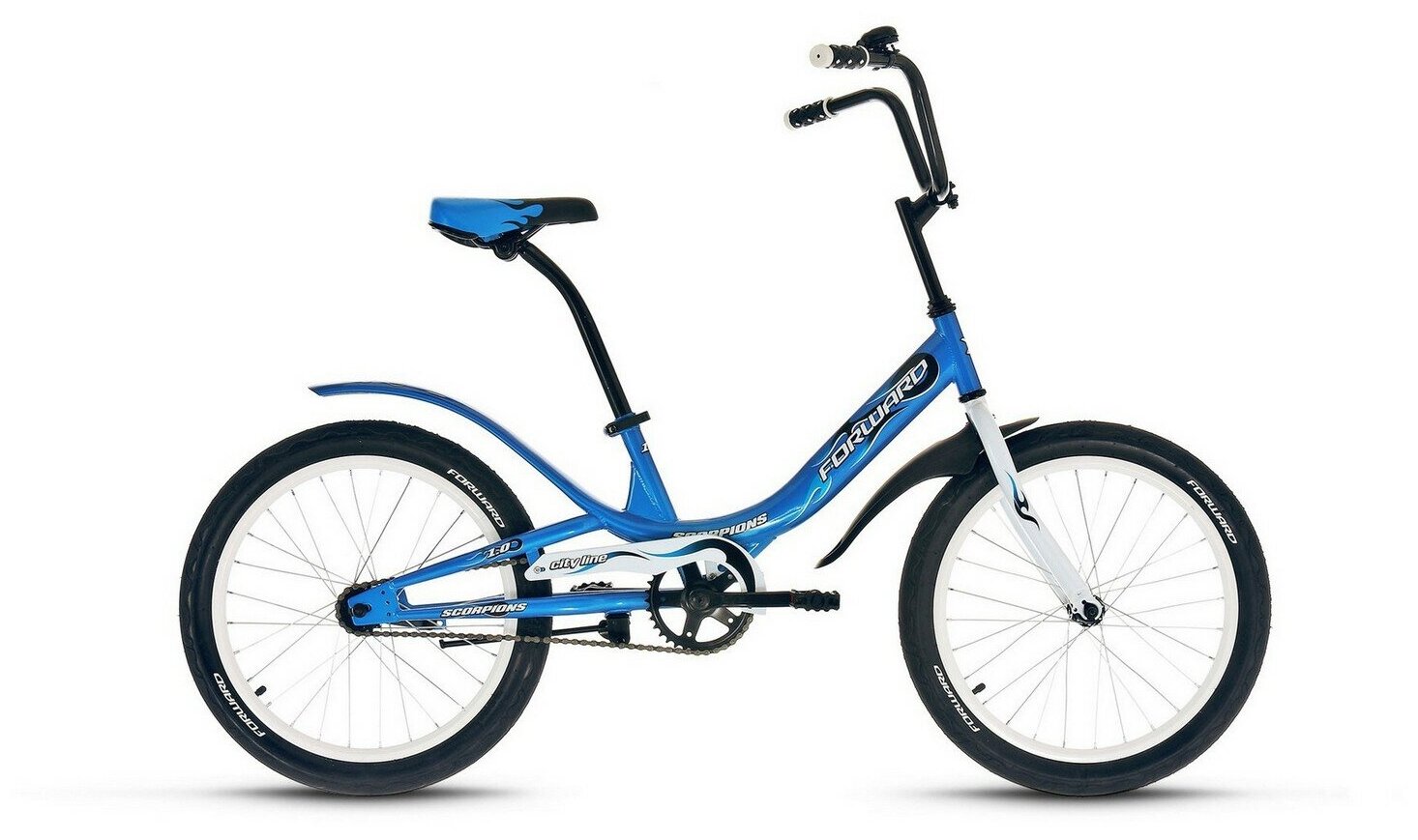 Велосипед Forward Scorpions 1.0 (2020) городской кол.:20" красный/черный 12.6кг (RBKW05N01002) - фото №1
