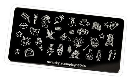 Swanky Stamping пластина 046 12 х 6 см black