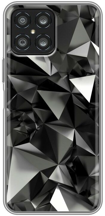 Чехол для Honor X8 с принтом черные кристаллы (Хонор Х8) — фото 1
