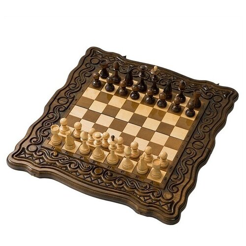 фото Haleyan шахматы + нарды резные бриз 40