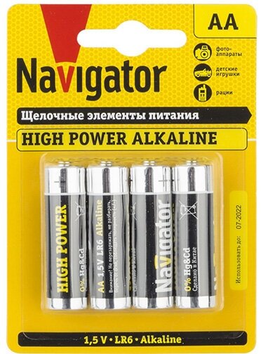 Батарейка Navigator АА пальчиковая LR6 1,5 В (4 шт.)