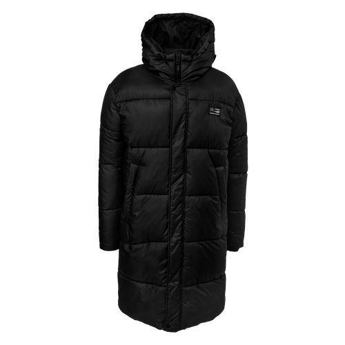  куртка Q/S by s.Oliver, демисезон/зима, силуэт прямой, капюшон, карманы, стеганая, несъемный капюшон, размер L, серый, черный