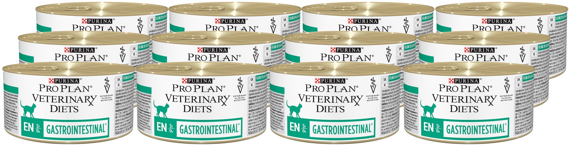 Влажный корм для кошек и котят Purina Pro Plan Veterinary Diets EN St/Ox Gastrointestinal, при расстройствах пищеварения, 12 шт. х 195 г