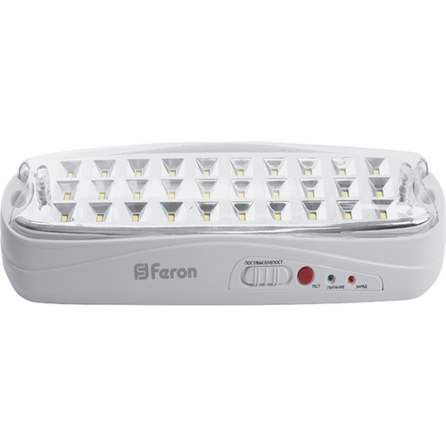 Светильник аварийный светодиодный LEDх30 3ч универсальный с наклейкой выход | код 41533 | FERON (2шт. в упак.)