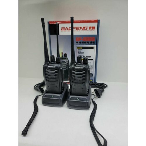 Комплект раций Baofeng BF-888s (Рации 2 шт.), черный микрофон baofeng uv5r uv82 bf 888s для рации kenwood tyt pofung