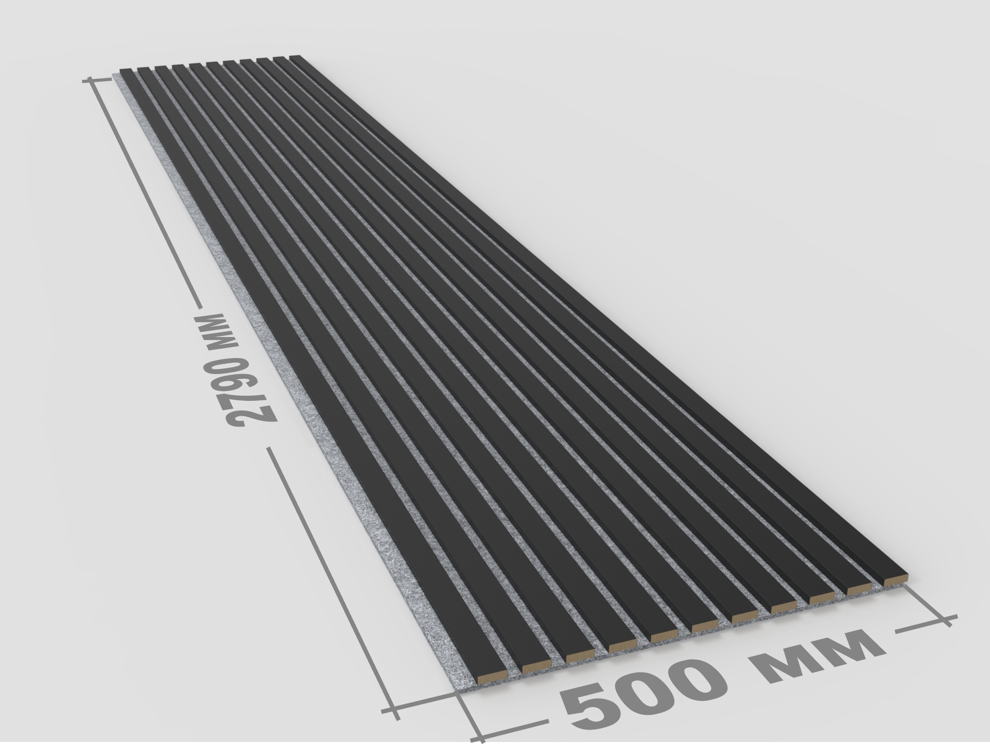 Декоративные рейки – Чёрный матовый и серая акустическая панель | AKUPANEL
