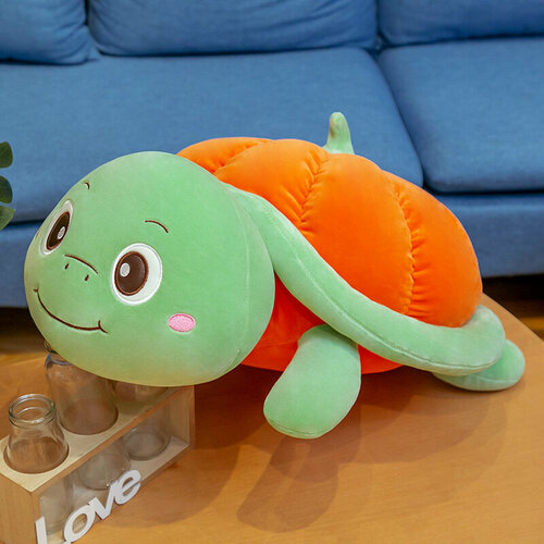 Мягкая игрушка плюшевая, игрушка подушка, подушка черепаха плешоп для детей и малышей, подушка, большая игрушка, зеленый, 45 см