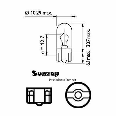 PHILIPS 12256CP 12256 CP W3W 12V 3W А/лампы - PHILIPS PHILIPS