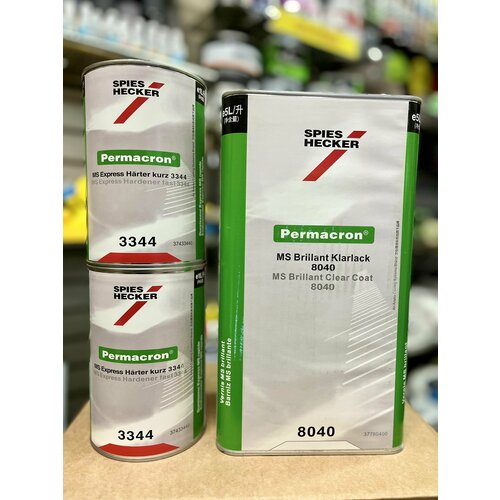 Прозрачный лак Spies Hecker 8040 MS Permacron Brillant Klarlack 5л. + отвердитель 3340 2л.