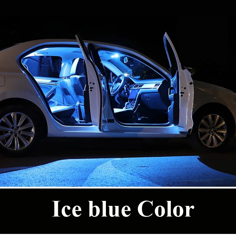 Масштабирусветодиодный лампа для Hyundai i10 i20 i30 i40 ix20 ix35 Tucson Santa Fe Santafe Canbus купольная автомобильная лампа для внутреннего освещения комплект для чтения ice blue i40 (2011-2020)-8PC