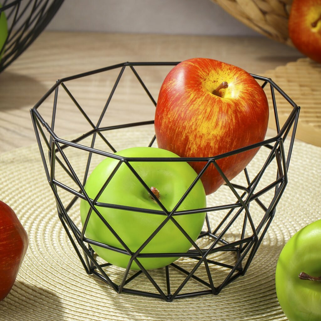 фото Ваза для фруктов, металл, 17х18х11.5 см, Y4-7657, черная