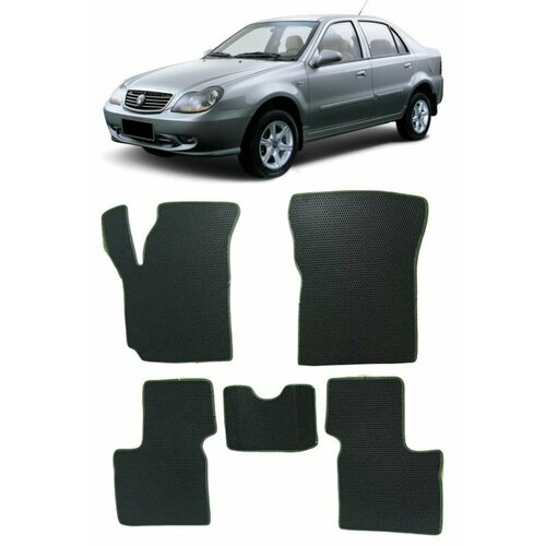 Ева коврики Geely Otaka ck 2005 - 2008 Ева ЭВА сота цвет Бежевый c коричневой окантовкой EVA Smart коврики в салон автомобиля Джили 3528₽