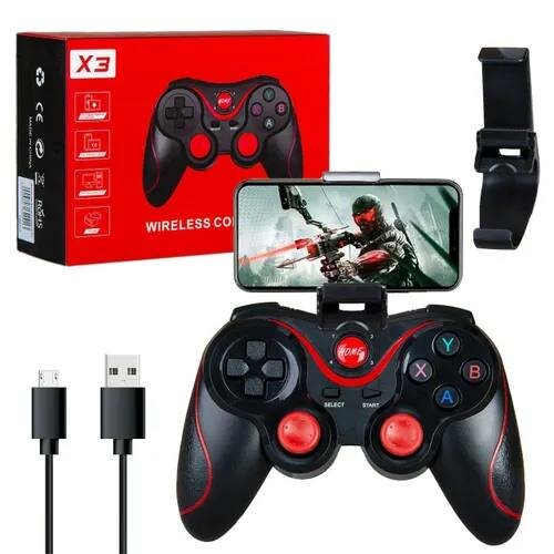 Беспроводной геймпад Wireless Controller x3 с держателем для телефона