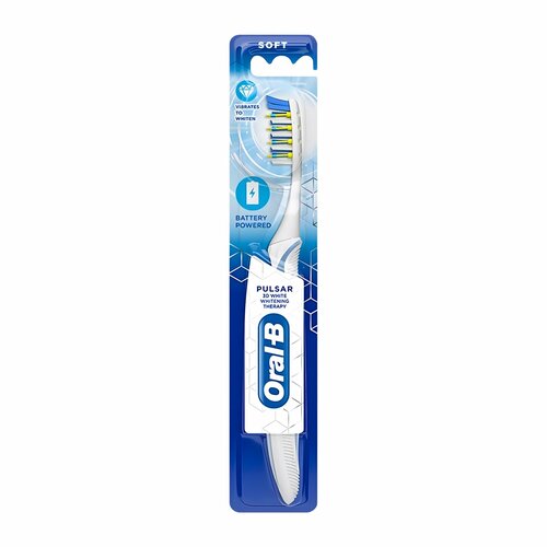 Зубная щетка с батарейным питанием Oral-b Pulsar 3D White Soft белый 1шт 1488₽